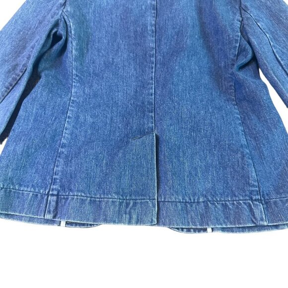 Theory Button-Down Denim Jacket 100% Cotton w/ Pockets Size 2 Women's - Picture 7 of 11